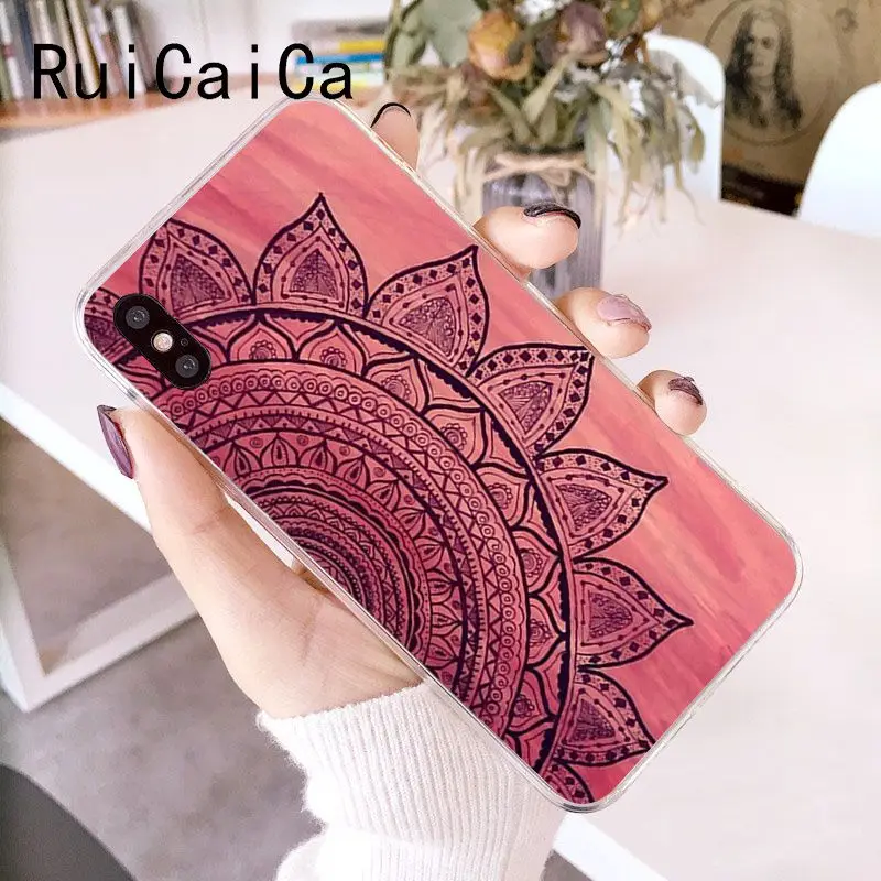 RuiCaiCa Mandala Dreancatcher Landscape DIY Printing Drawing Phone Case for iPhone X XS MAX 6 6s 7 7plus 8 8Plus 5 5S SE XR 10 | Мобильные