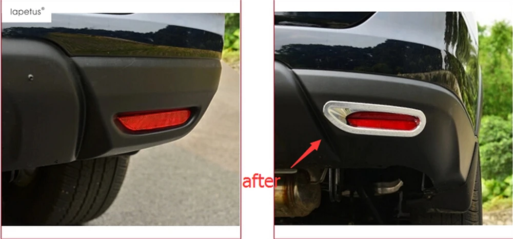 Lapetus Accessories For Nissan X-Trail X Trail T32 Rogue 2014 2015 2016 Chrome Rear Behind Fog Lamp Light Molding Cover Kit Trim |