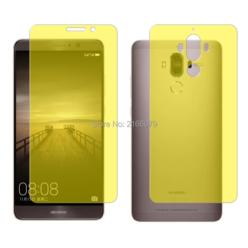 Фото Мягкая ТПУ Защитная пленка для Huawei Mate 9 Mate9 5,9 дюйма, передняя и задняя полная защита экрана, прозрачная защитная пленка + инструменты для очистки №2