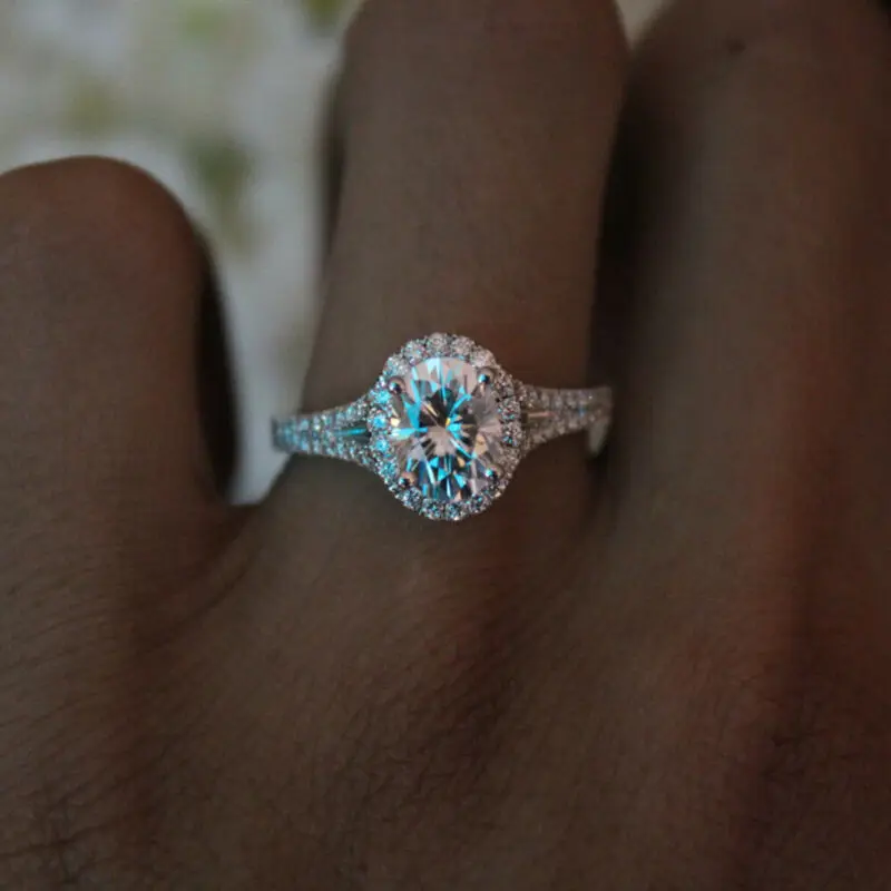 

Fashion Oval Moissanite for Women Wedding Engagement Ring Wholesale Size 6-10