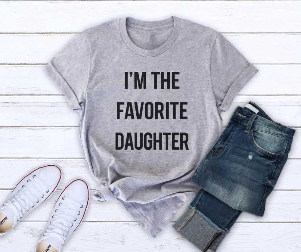 

Я любимая дочь, женская футболка, Повседневная хлопковая хипстерская забавная футболка для леди, Yong Girl, топ, футболка, Прямая поставка, искус...