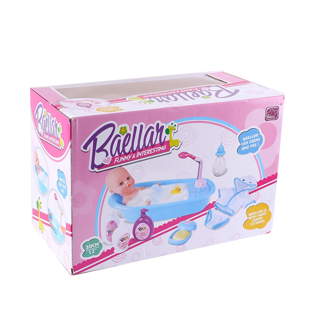 Children's Simulation Play Suit Baby Shower Bath Toys Bathroom Mini Doll Drink Water Baby Doll Play House Set For Children