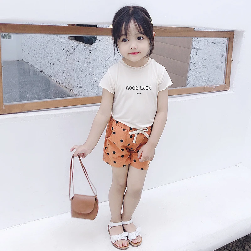 Новинка лидер продаж летние шорты для маленьких девочек 2 вида цветов в горошек