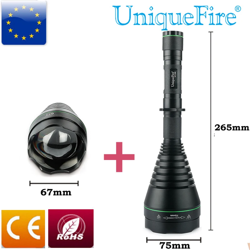 UniqueFire 1508 850 67 мм объектив охотничий светодиодный фонасветильник (инфракрасное