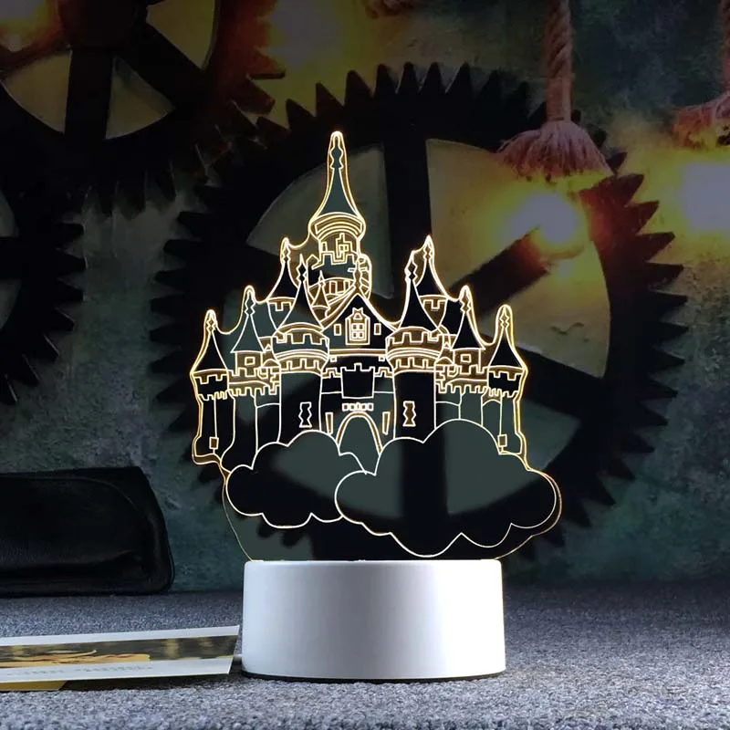 Милые настольные 3d светильники с белым основанием для гостиной рождественские