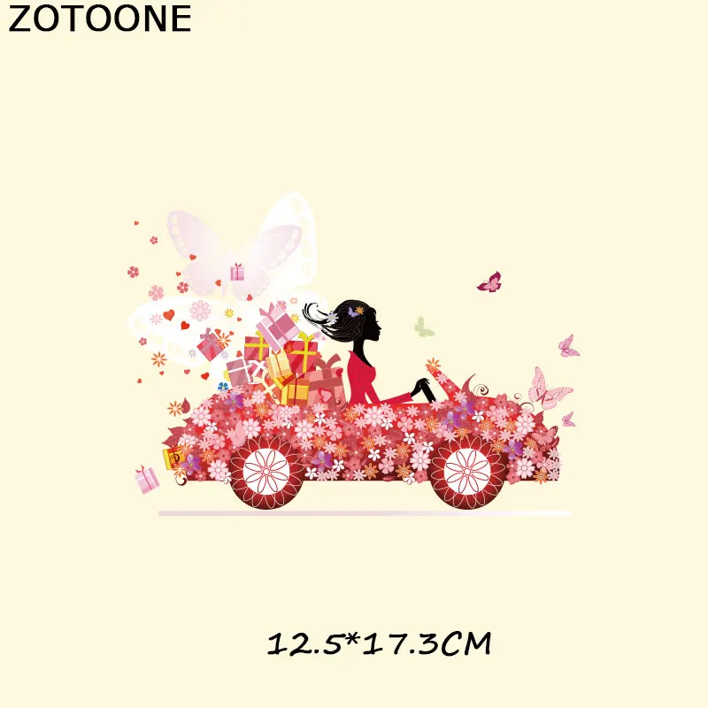 Нашивки ZOTOONE наклейки с утюгом цветочный принт для девочек украшение футболки