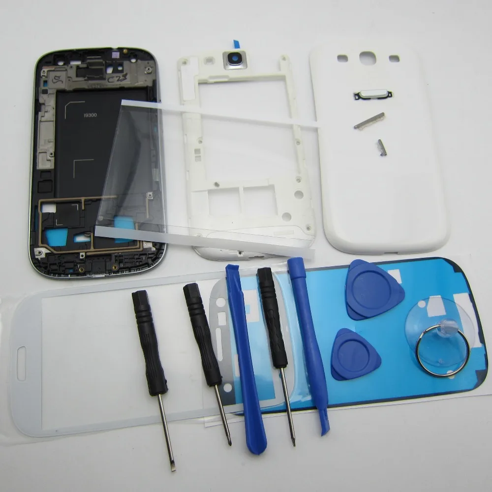 Для samsung Galaxy S3 SIII I9300 полный запчасти для ремонта жилья сенсорный ЖК экран