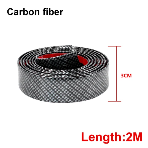 30MM Carbon fiber 2 м автомобильные наклейки, пленка из углеродного волокна, резиновая формовочная отделка, полоса, сделай сам, защита края двери, 3 цвета, для автомобиля, аксессуары для укладки - Название цвета: 30MM Carbon fiber