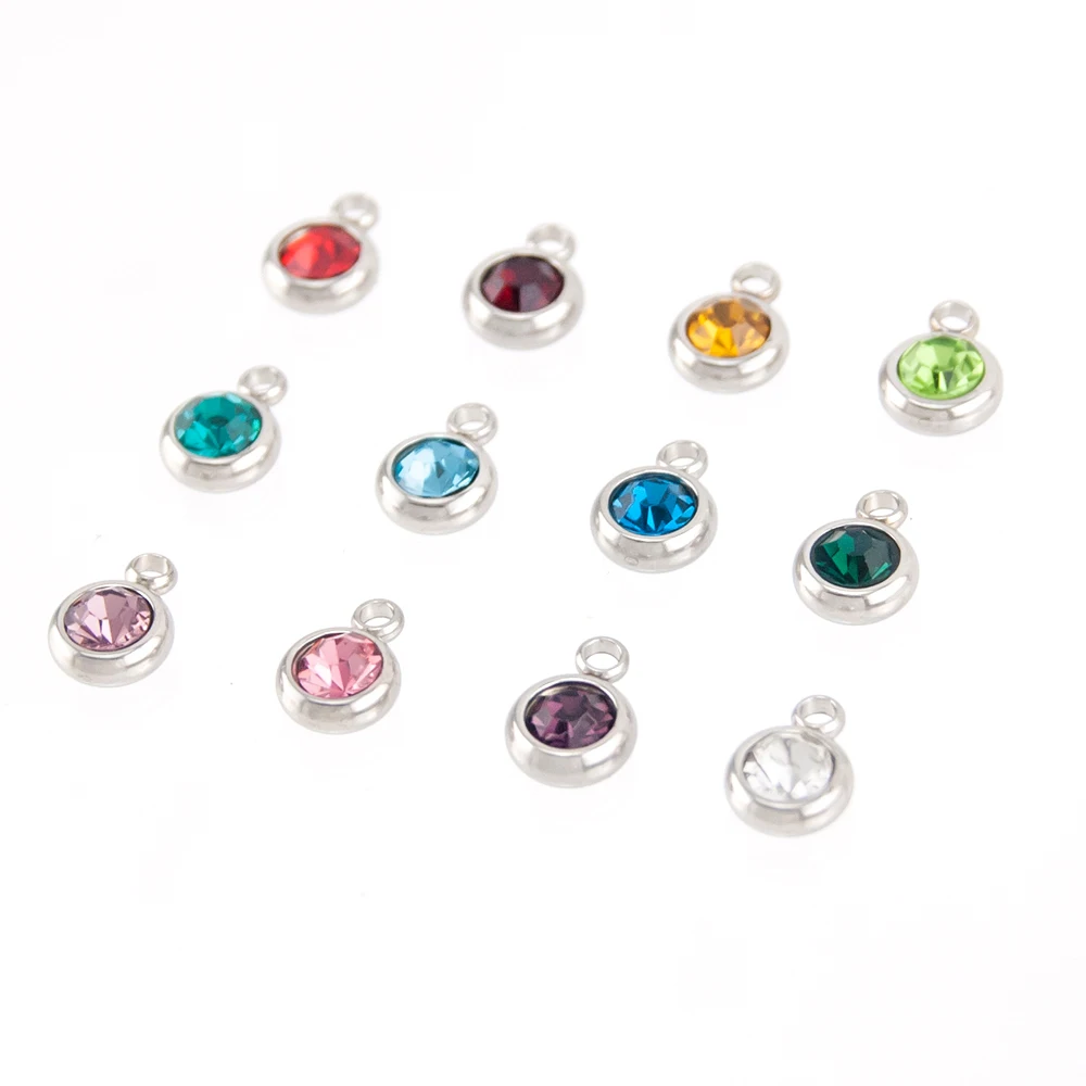 Подвески из нержавеющей стали с камнем-талисманом 6 мм | Украшения и аксессуары