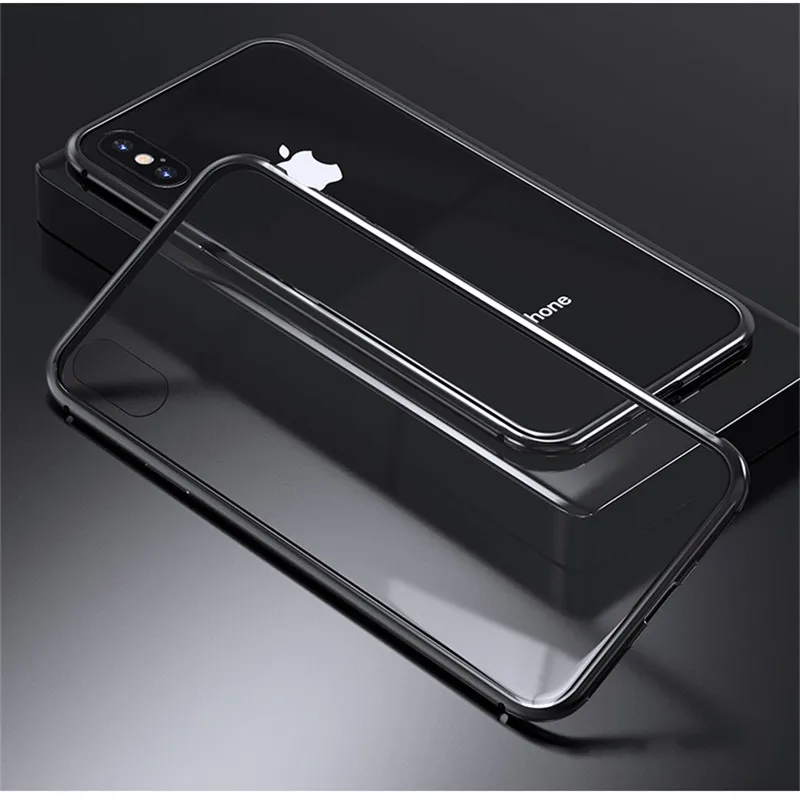 360 Degree Full Cover Magnetic Bumper Case For iPhone 11 Pro X XS Max XR Slim Transparent Glass iphone 6 6s 7 8 Plus |
