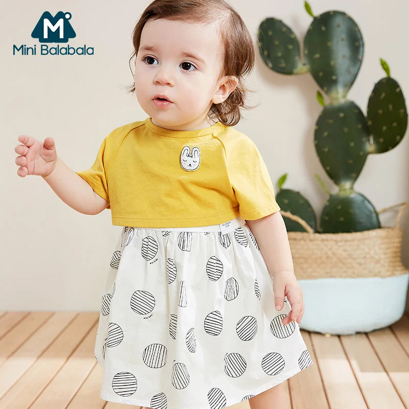 Мини платье balabalaBaby для девочек костюм лето 2019 Новое Детское на бретелях