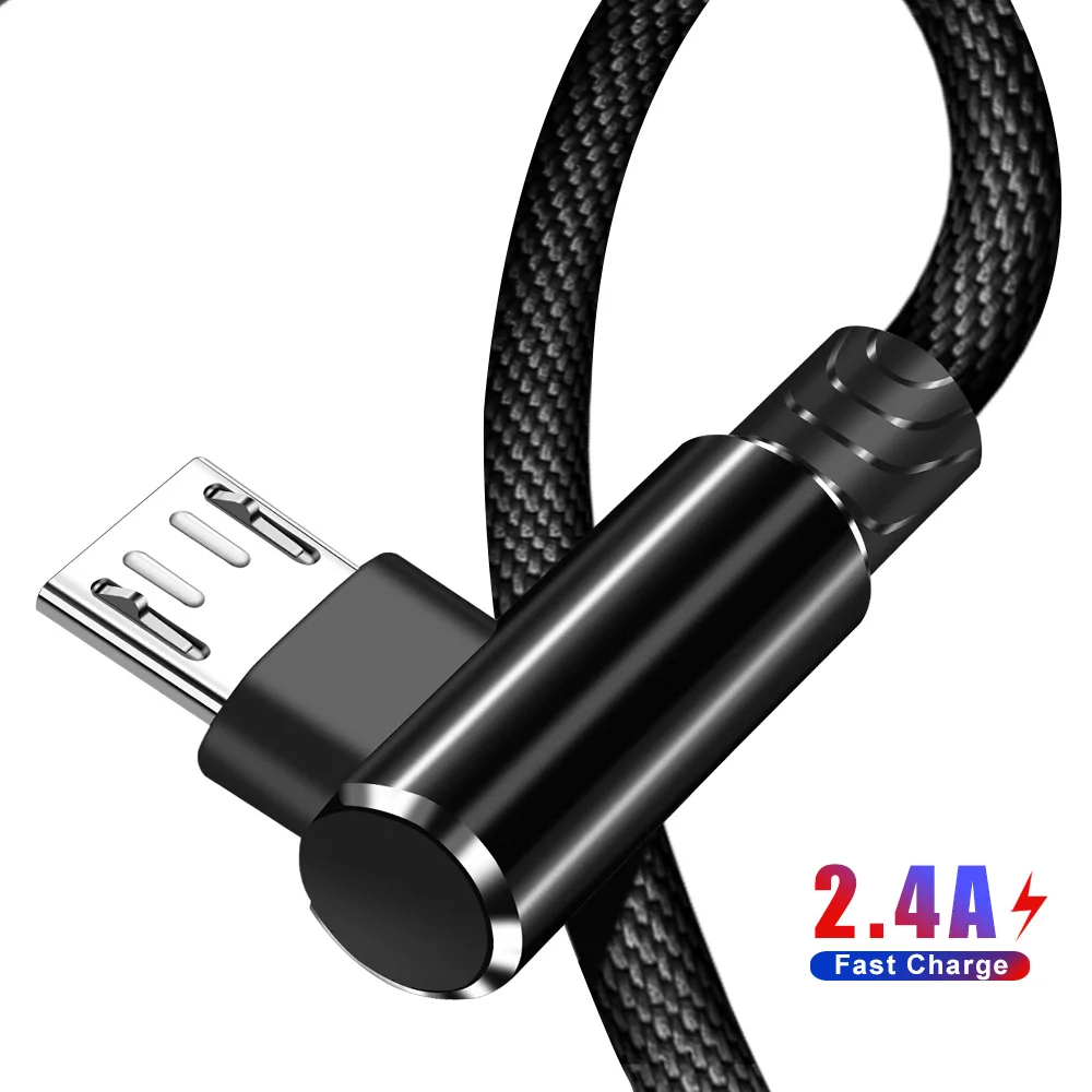 Кабель Micro USB Suhach 3 м шнур для быстрой зарядки 90 градусов нейлоновый плетеный