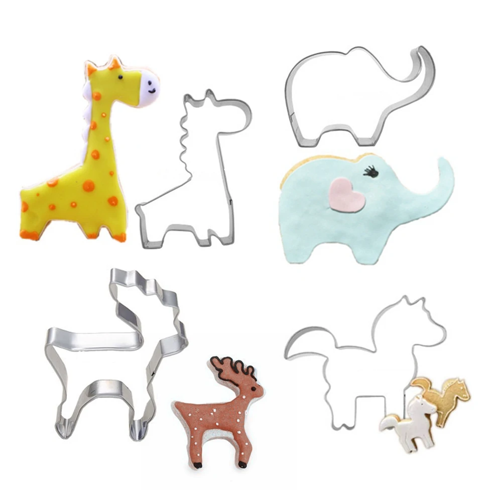 4 шт. набор резцов для печенья в виде животных измельчитель овощей из нержавеющей