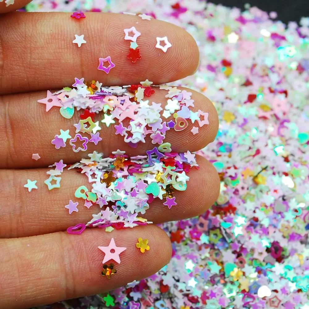 Colorful Manicure Glitter Confetti 60g Mixed Shapes Size 3mm Great for Party Decor DIY Crafts Premium Nail Art Works | Дом и сад