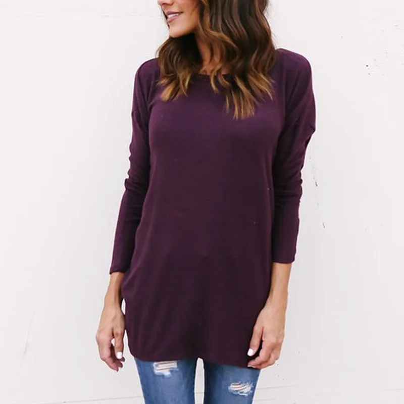 2018 Новое поступление повседневные осенние Серые Фиолетовые Длинные рукава с