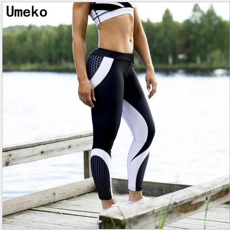 Женские леггинсы для бега Umeko спортивные штаны с высокой талией отдыха