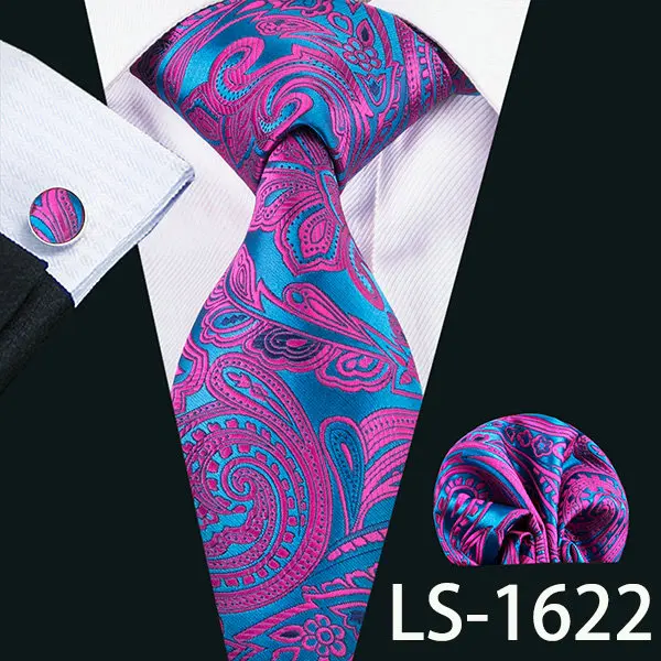 LS-1622 Мужской Галстук Пейсли, шелк, галстук Gravata, галстук, Barry.Wang, Модный комплект галстуков для мужчин, официальные, для свадьбы, вечеринки, деловые, США-1608 - Цвет: LS-1622