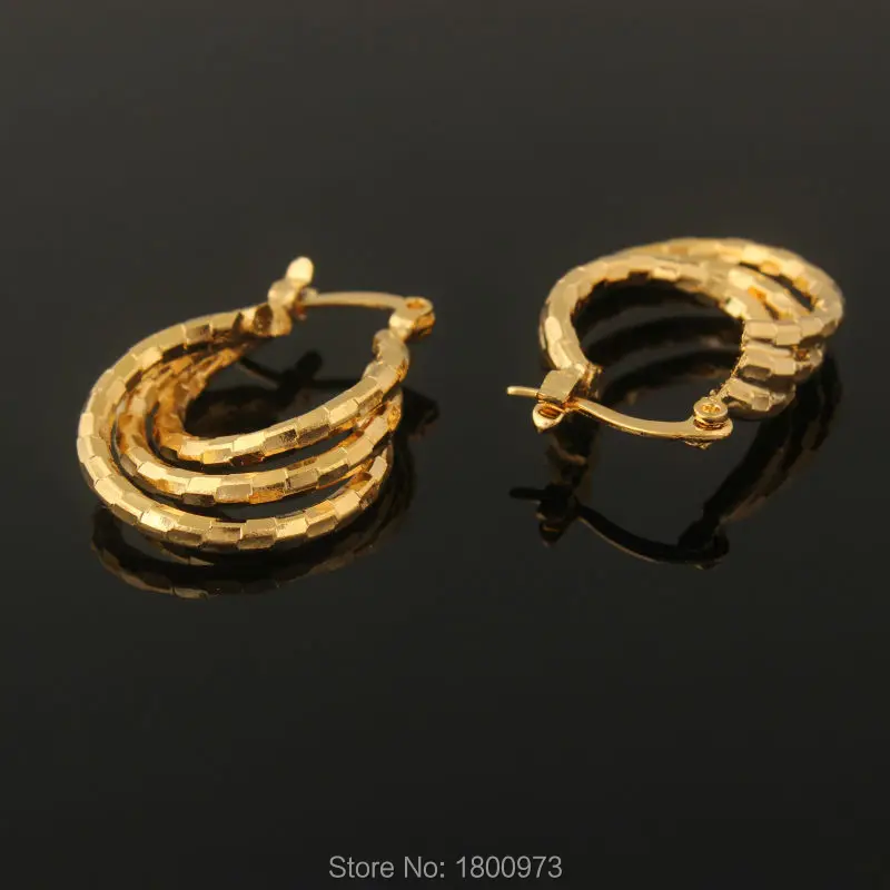 Новое поступление золотые серьги-кольца для женщин золотой цвет ювелирные