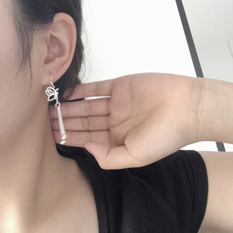 Женские модные серьги Bijoux длинное эффектное посеребренное покрытие Бабочка с