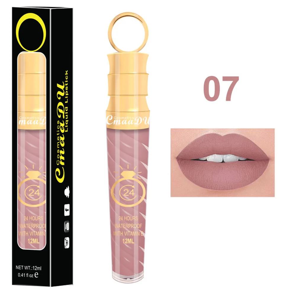 CmaaDu 2018 New Waterproof Matte Liquid Lipstick Long Lasting Sexy Pigment Nude Shimmer Lip Gloss Women Beauty Make Up Tint | Красота и