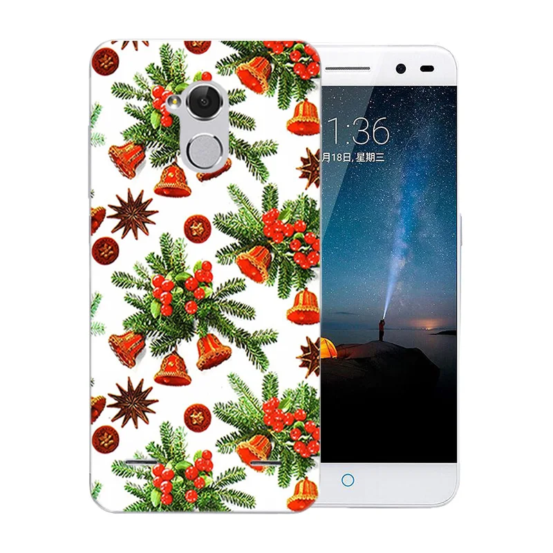Чехлы для ZTE Blade V7 Lite прозрачный мягкий силиконовый чехол с веселым рисунком X'MAS