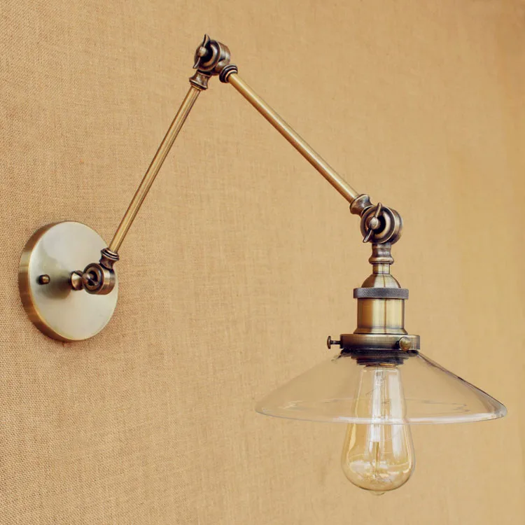 RH Лофт Регулируемый поворотный настенный светильник с длинным кронштейном