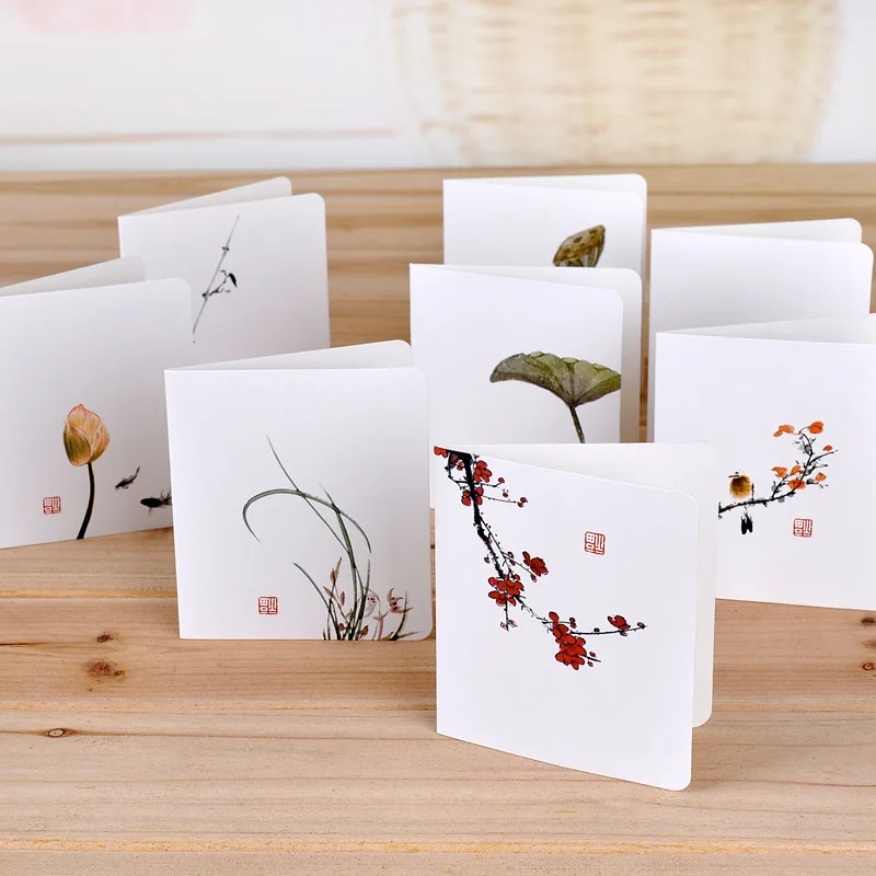 

6pc/lot Classical Chinese style flower small fresh card / universal holiday blessing greeting cards