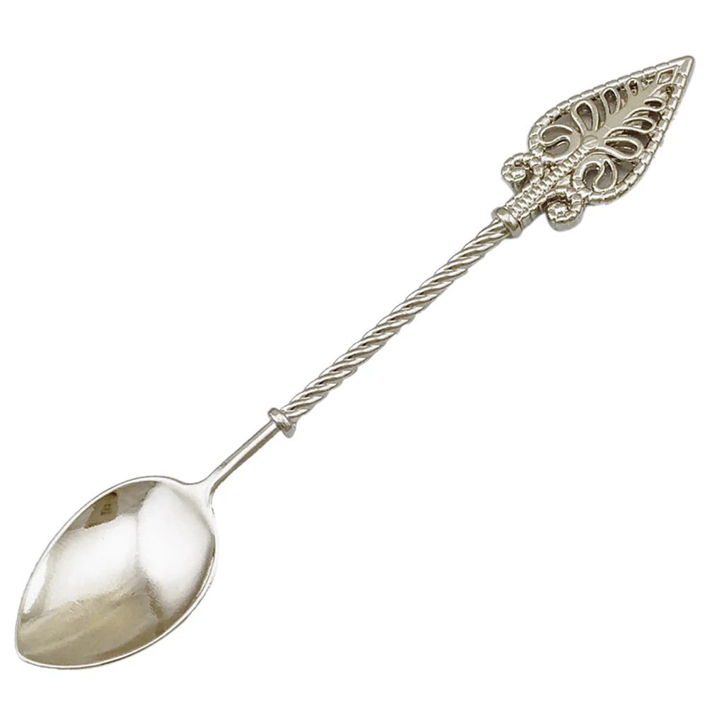 Silver Многофункциональные кухонные принадлежности, аксессуары для кофе, мини металлическая ложка из нержавеющей стали в стиле ретро, ложка для перемешивания, чайная ложка, подарок - Цвет: Silver