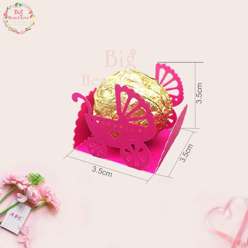 50 шт./лот детская коляска Лазерная резка Конфеты Бар День рождения Сувениры