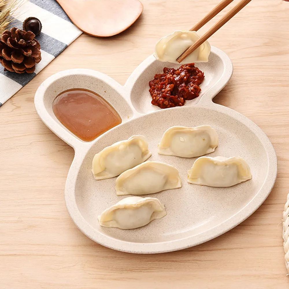 Мультипликационный кролик в стиле кавайная тарелка с милым животным узором еда