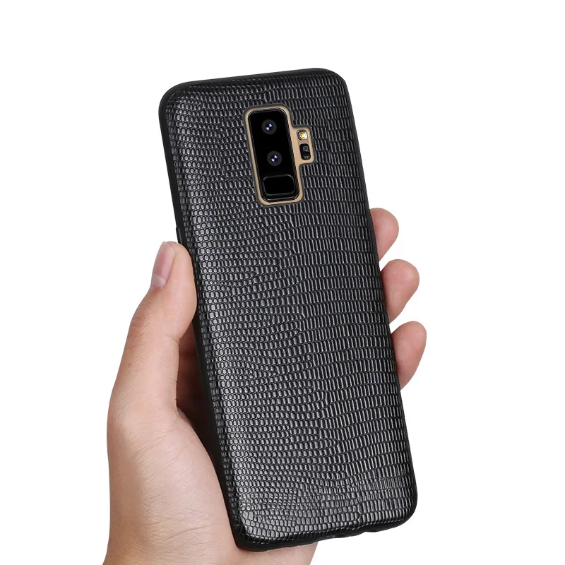 Кожаный чехол с натуральным лицевым покрытием для Samsung Galaxy S10 Lite Plus S9 S8 S7 Edge Lizard Grain