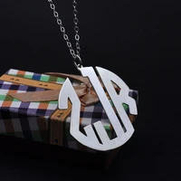 1 6 925 solid block monogram necklace custom name necklace personalized big letter statement necklace hip hop jewelry