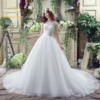 bealegantom 2019 new white lace wedding dresses with organza tulle beading bridal gowns robe de mariage in stock 2 14 qa829