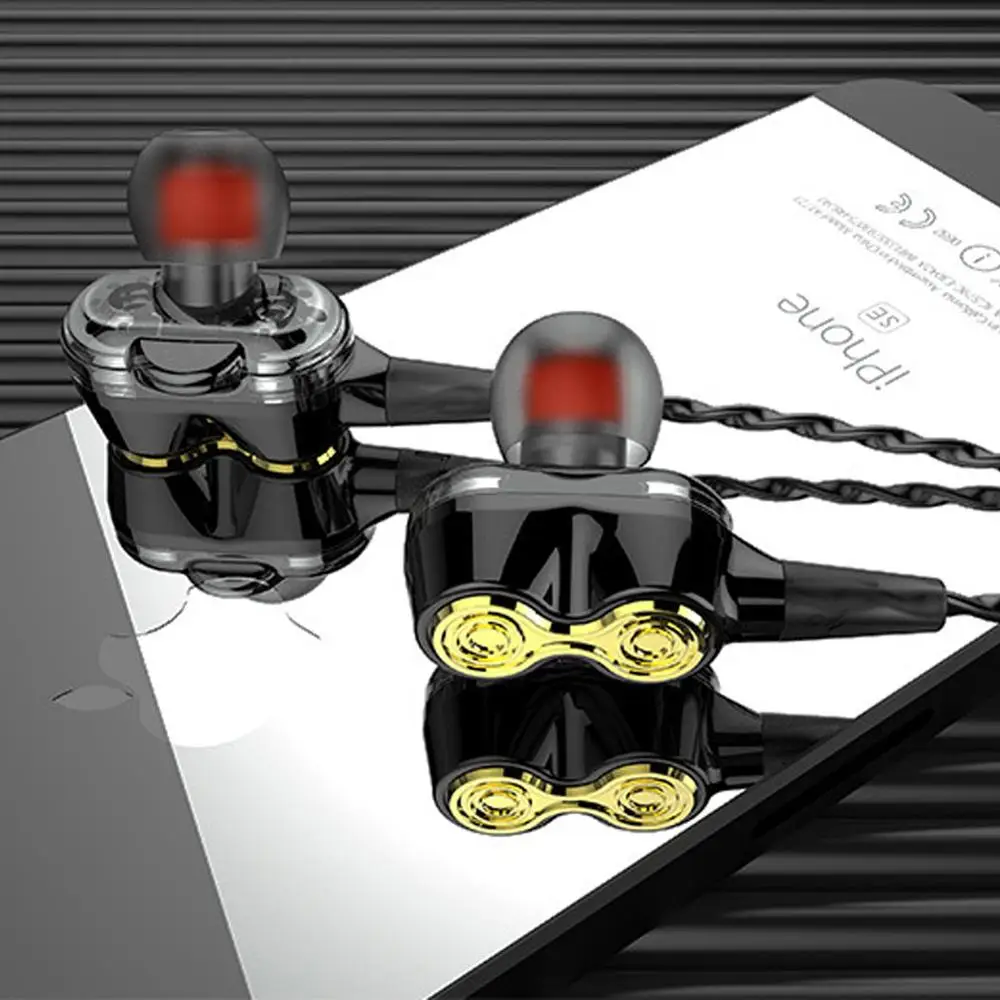 

AZiMiYO D5 Wired Earphone Dual Driver with Mic Bass Sport Stereo Hifi Headset Earbuds for phone Huawei mi 3.5mm earphone