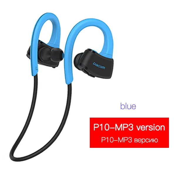 DACOM P10 MP3 наушники для бега, стерео Bluetooth наушники, наушники для наушников, беспроводная гарнитура IPX7, водонепроницаемая для Xiaomi - Цвет: P10-MP3 Blue