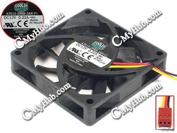 Подлинный для Cooler Master A7015-29RB-3AN-F1 DF701512RFMN E255988-CF DC12V 0.22A 3-контактный 3-проводной 70x70x15