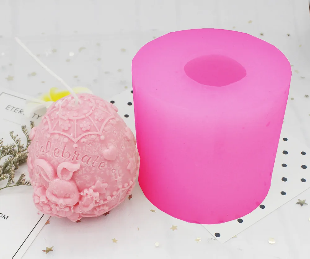 Пасхальное Яйцо мультфильм кролик DIY мыло ручной работы силиконовая форма для свеч плесень