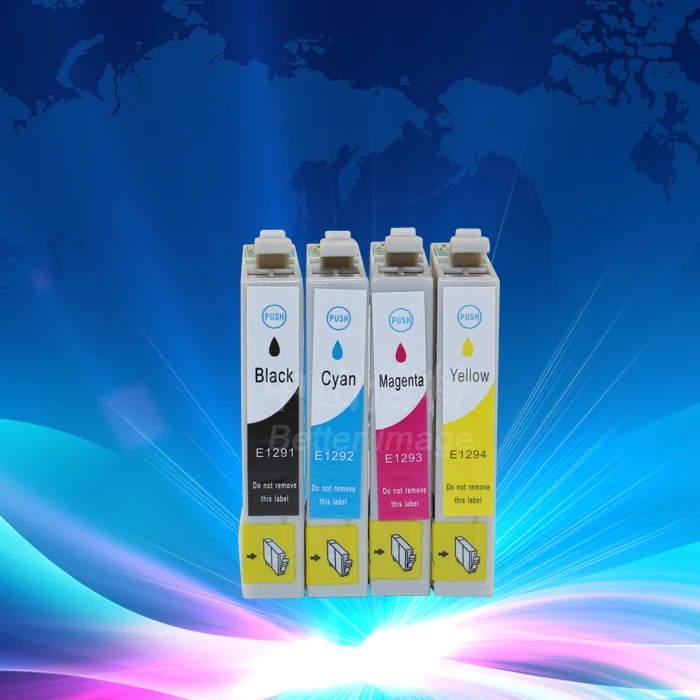 Картридж с 4 чернилами для замены T1291 T1294 T1295 не оригинальный|ink cartridge|replacement
