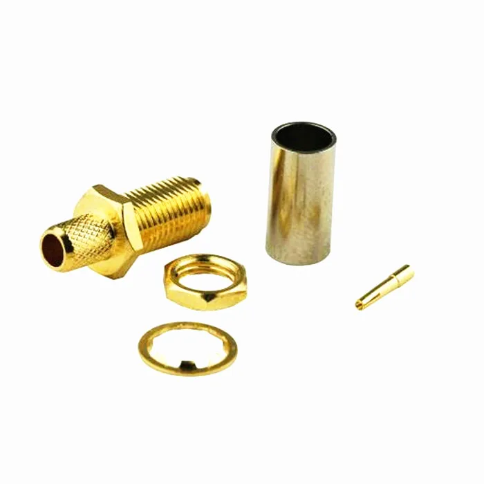 100 шт. SMA гнездо или RP-SMA гайка переборка обжимной RG58 RG142 LMR195 RG400 RF разъем |
