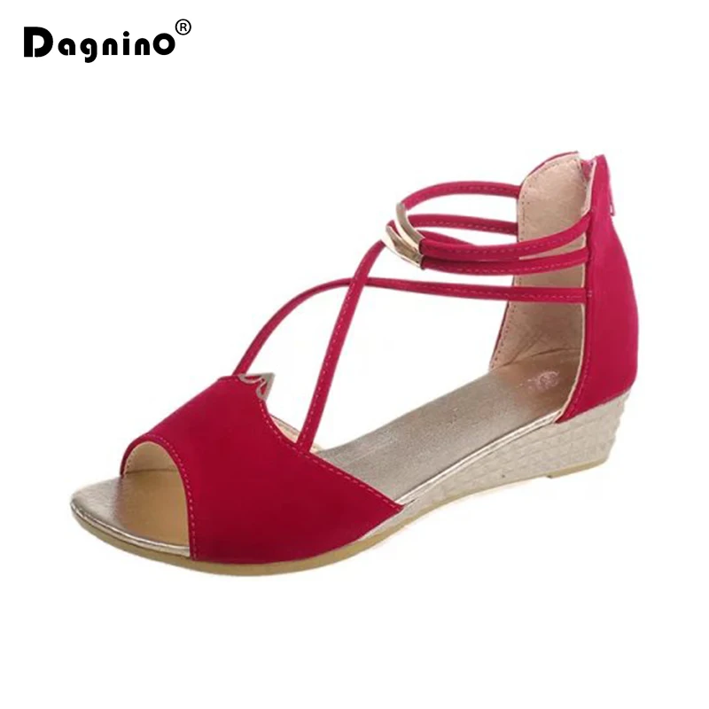 Женские сандалии гладиаторы DAGNINO на молнии плоской подошве в стиле ретро 2018|ladies