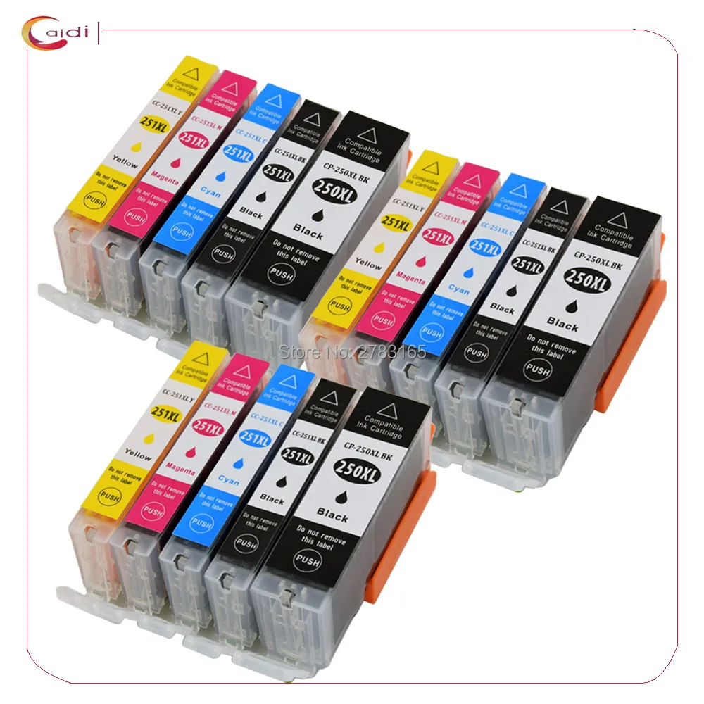 15 шт. PGI 250 CLI 251 чернильный картридж для принтера canon принтерам PIXMA MG5420 MG5422 MG5520 MG5522