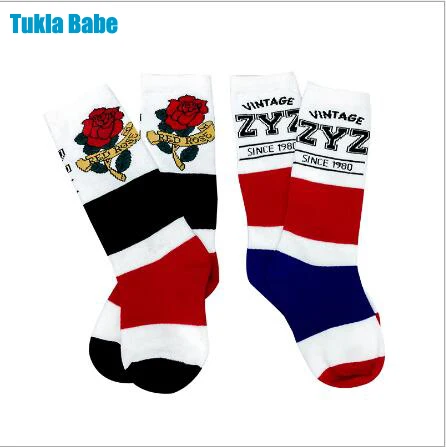 

Retro rose in tube children's socks cotton British wind kis socks