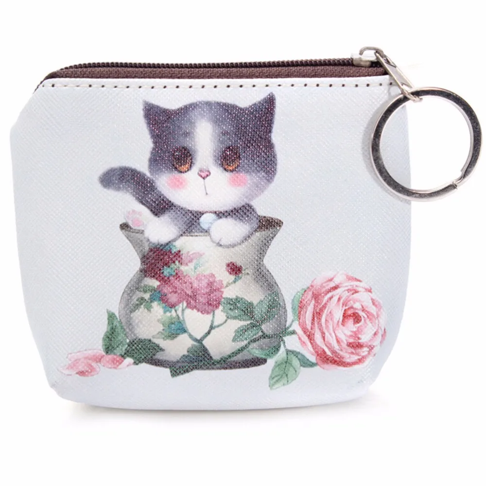 1 шт. сумка для монет с изображением животных из мультфильмов милый кошелек