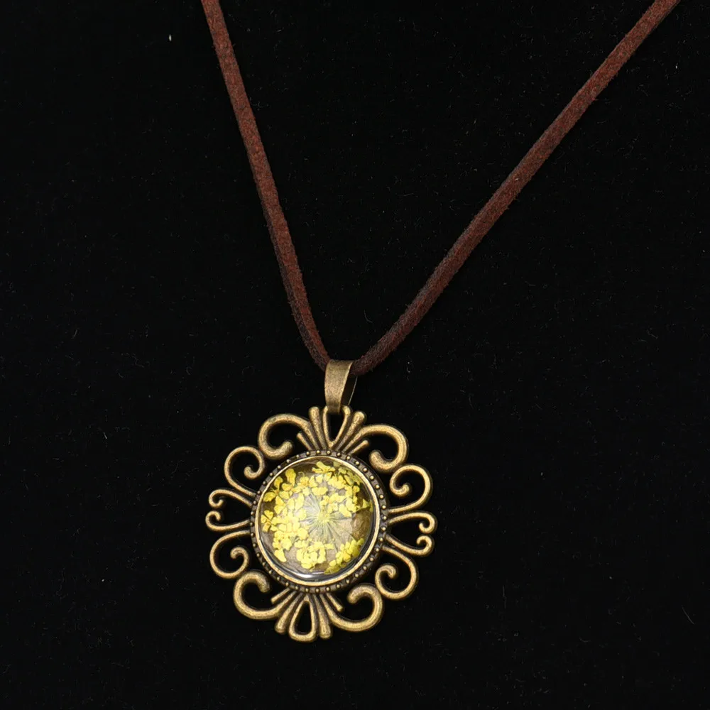 Fashion Art Handmade Lace Dried Flower Necklace Jewelry F625 | Украшения и аксессуары