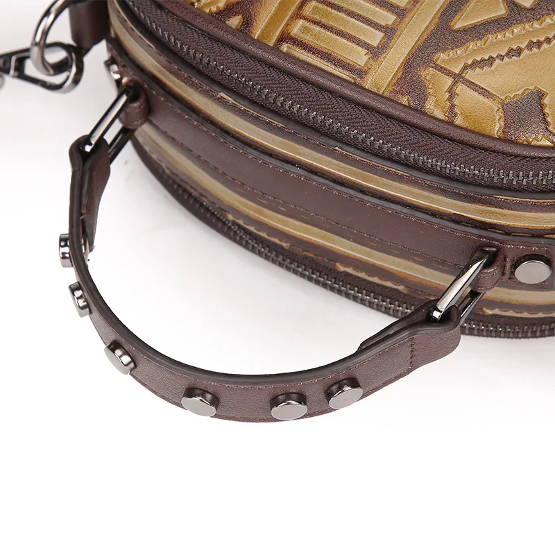 Женская сумка фирменная кисть в ретро стиле маленькая с тиснением A8005 2018|vintage tote