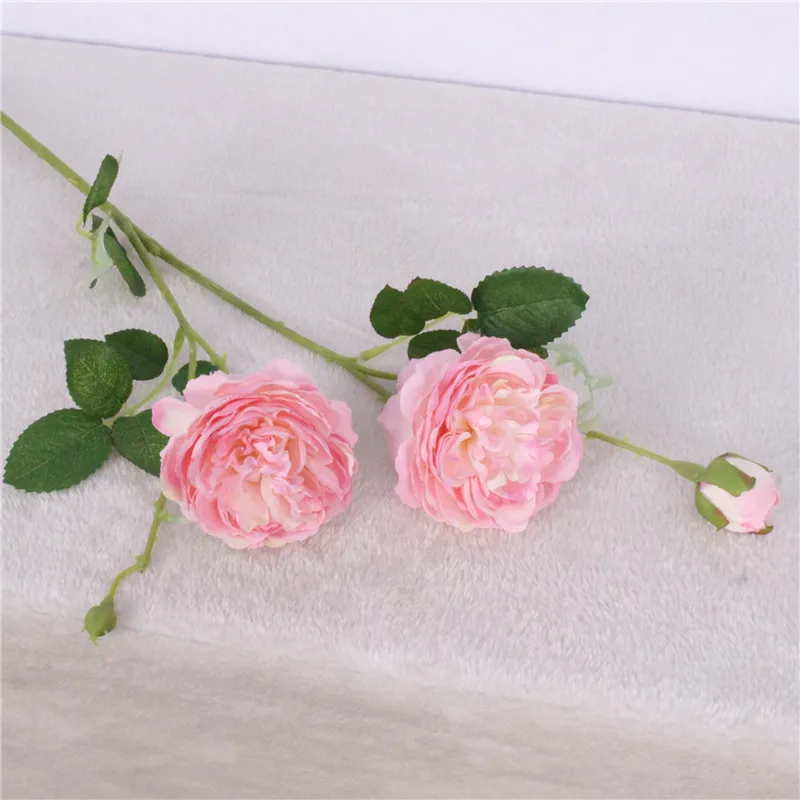 light pink Имитация 4 голов Lu Lian Шелковый цветок Европейский Стиль Свадебные цветы на одной ветке украшение для дома и сада декор гостиничного номера - Цвет: light pink