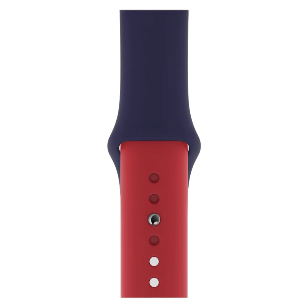 Для наручных часов iWatch, ремешок Красочный мягкий силиконовый ремешок для наручных часов Apple Watch Series 4/3/2/1 двухцветный браслет для часов 38 40 мм 42 44 мм