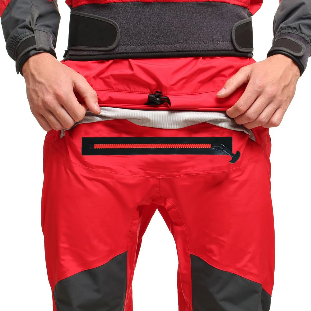 Мужской сухой костюм на каяке красный многоцелевой для занятий водными видами