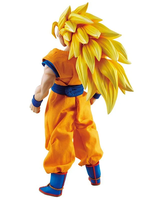Аниме Фигурка 21 см Dragon ball Z Super SaiYan 3 Son Goku Kakarotto настоящая одежда ПВХ фигурка