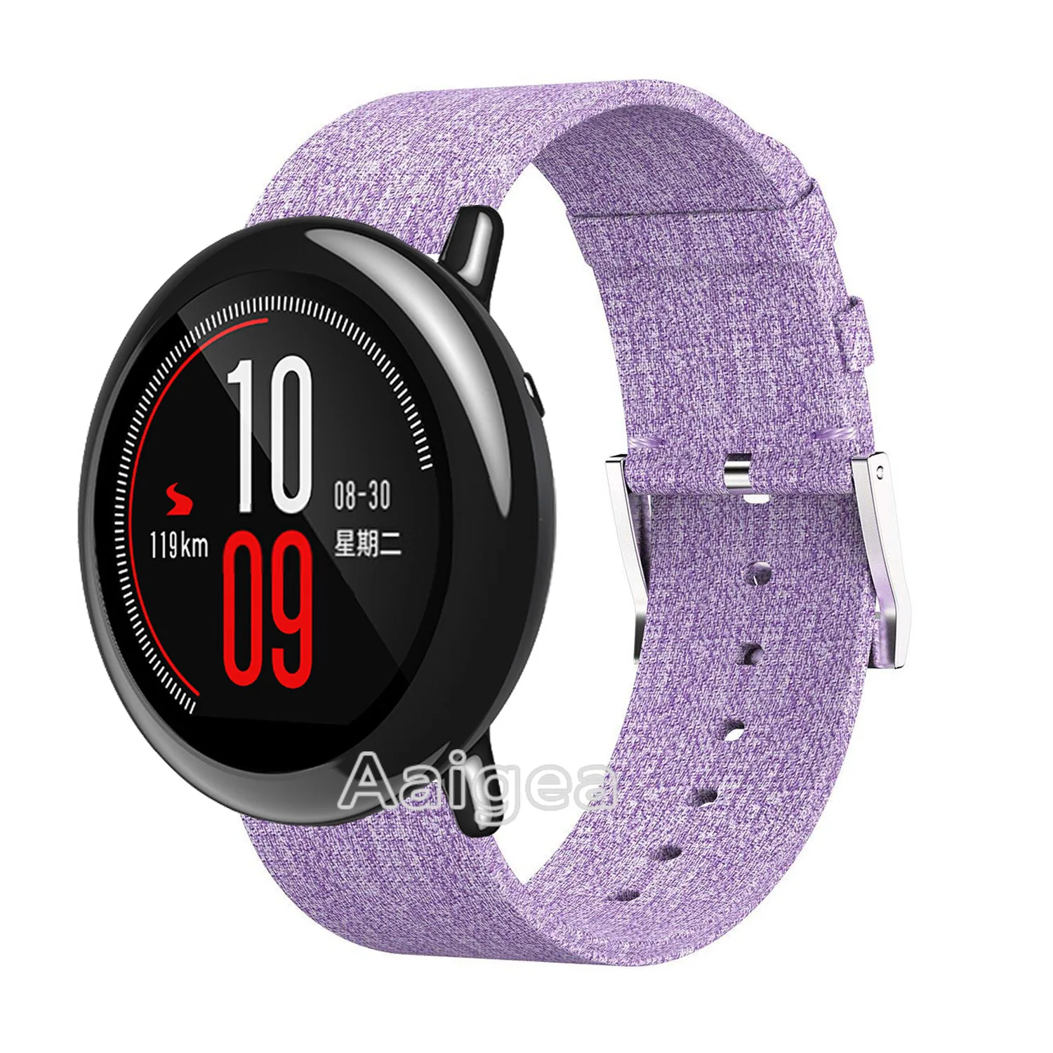 22 мм тканый текстильный ремешок для часов Ремешок Для Xiaomi Huami Amazfit PACE Смарт-часы модный нейлоновый манжет ремешок винтажный ремешок для наручных часов - Цвет ремешка: Фиолетовый